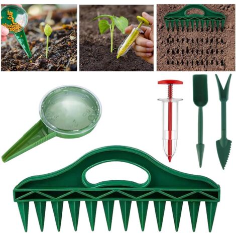 Mini semoir + semoir manuel efficace, ensemble de distribution de graines, motoculteur 12 trous, espaceur de graines multifonctionnel, outils de jardin, fournitures de jardin, adapté aux potagers.
