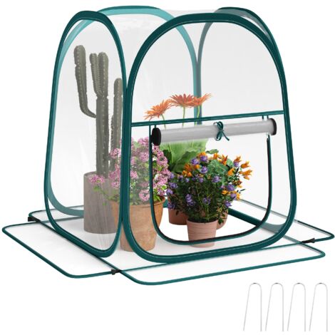 Mini Serra Pop Up 70x70x80 cm Pieghevole in Acciaio e Plastica