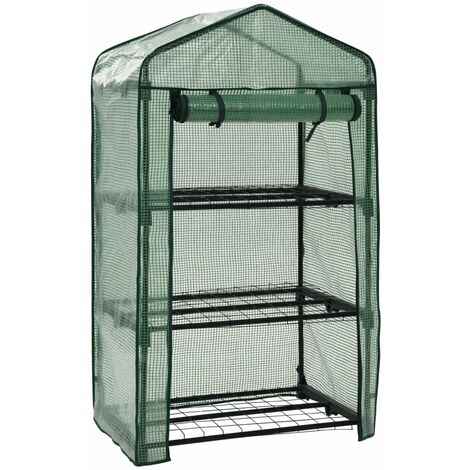 Mini-serre à 3 niveaux 69x49x125 cm vidaXL - Vert