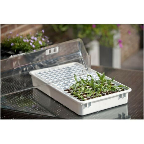 Mini-serre culture - réserve d'eau - H22x55x31cm