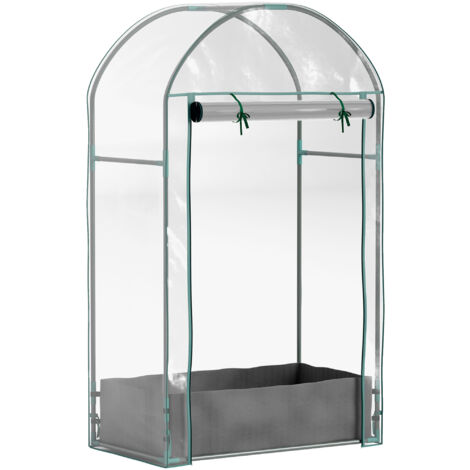 Mini serre de jardin balcon avec sac plantation - 89 x 50 x 152 cm