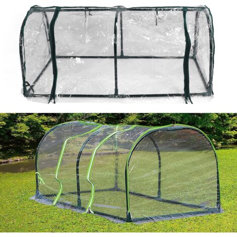 Mini Serre de Jardin Balcon Transparent Imperméable avec Couverture Épaisse  Structure Métal  24 Pièces