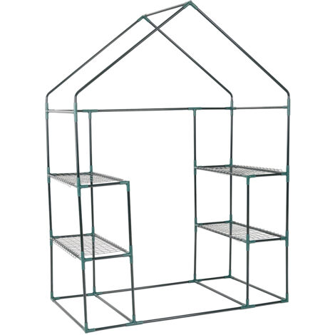 Mini Serre de Jardin Serre à Potager Tente pour Plantes en PVC cadre en fer 3 étages Transparent 143x73x195cm