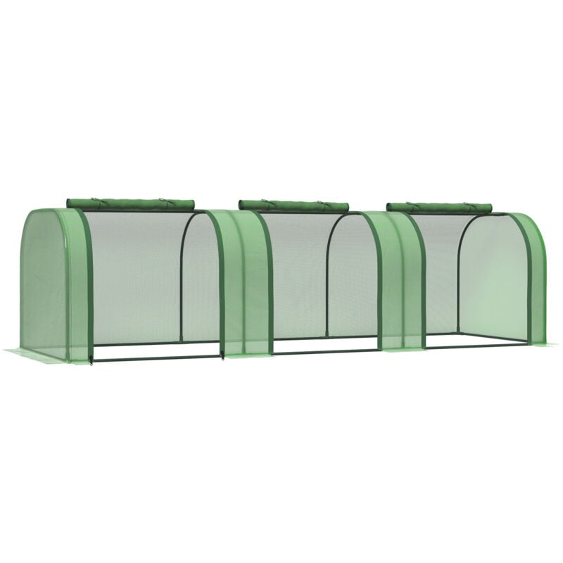 Mini serre de jardin serre à tomates fenêtres zip enroulables vert