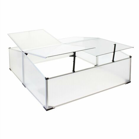 Mini serre jardin double aluminium et polycarbonate 100 x 120 x 40 cm ouverture par vérin potager extérieur - Vert