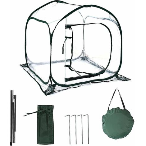 Mini Serre Pop up Grow House, Couverture de Serre intérieure extérieure en PVC, Petit abri de Fleurs de Jardin Portable - 80 x 80 x 80 cm - RWMini serre et serre de balcon