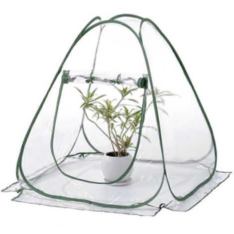 Mini-serre pop-up imperméable, abri pour plantes d’intérieur/extérieur, couvre-pot de fleurs, serre de jardin pour balcon, 68x68x79 cm.