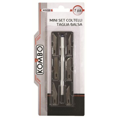 Mini Set 7pz Coltelli Taglia Balsa con 6 Intercambiabili in Acciaio
