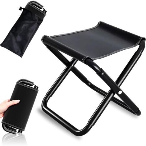 Mini sgabello da campeggio, mini sedia pieghevole portatile con borsa per il trasporto, sgabello pieghevole portatile in acciaio al carbonio, sgabello da spiaggia portatile, per pesca, escursionismo e