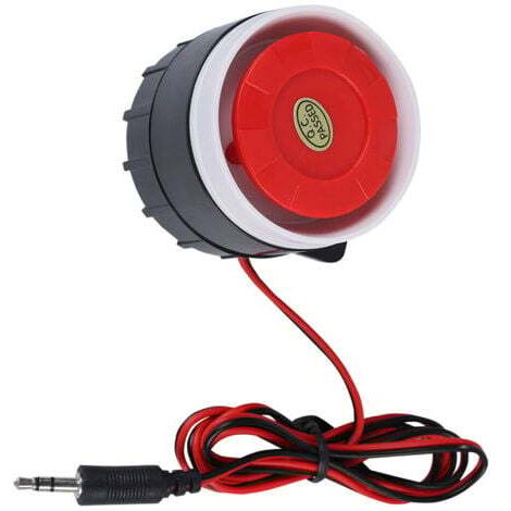 Mini sirena con cable de 12 V CC, 120 dB, sistema de alarma de sonido para seguridad del hogar, color rojo
