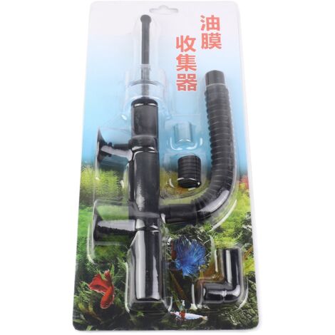 Mini skimmer de aceite de plástico negro para acuarios – 29 cm, ligero y ajustable