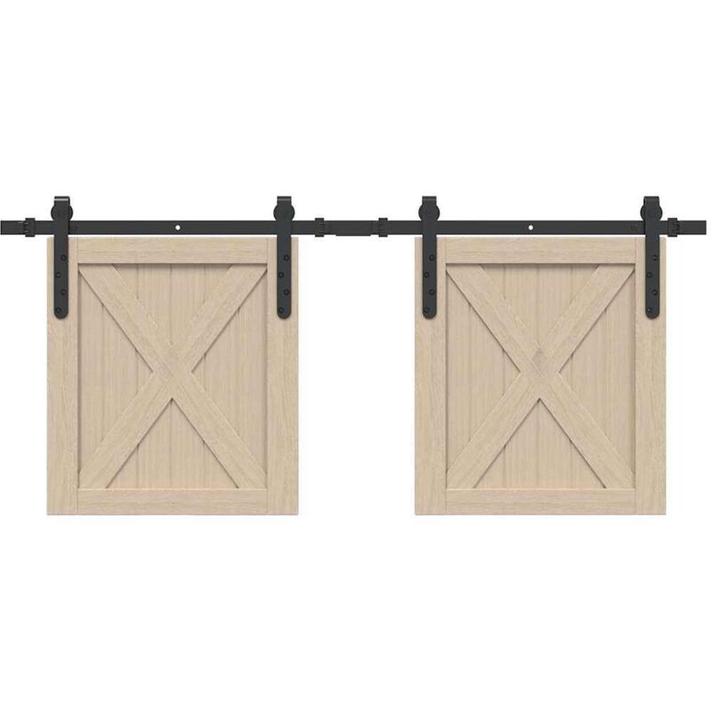 Sliding Cabinet Door Kit 122 Cm Carbon Steel Vidaxl