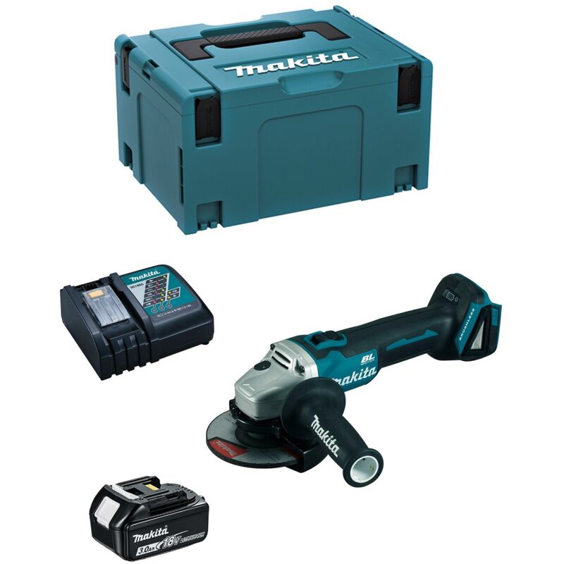Mini-Smerigliatrice MAKITA DGA504RFJ1 (1 x 3,0 Ah + DC18RC + MAKPAC 3)