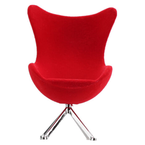 Mini-Sofa aus rotem Samt, Puppenhaus-Accessoire, Modell im Maßstab 1:12, Dekorationsmöbel