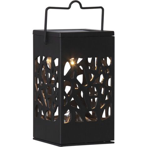 Mini Solar-Laternen ,Izola Mini im 3er Set, Lichtsensor, Cut-Outs, schwarz, 11cm