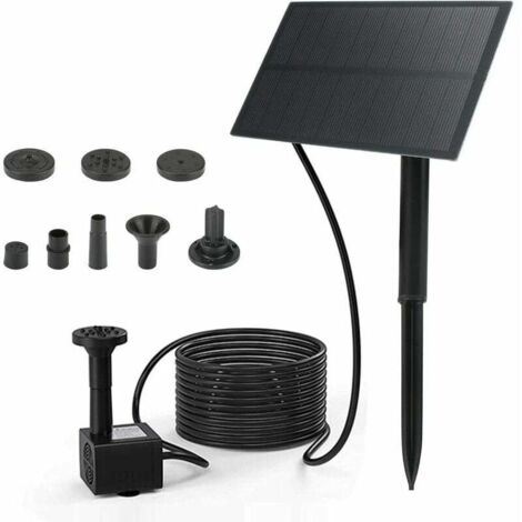 Mini-Solar-Springbrunnenpumpe, 1,5 W, 160 l/h, solarbetriebenes Tauchpumpen-Set mit 4 verschiedenen Sprühgeräten für Garten, kleinen Teich, Schwimmbad, Vogelbad, Lilaris
