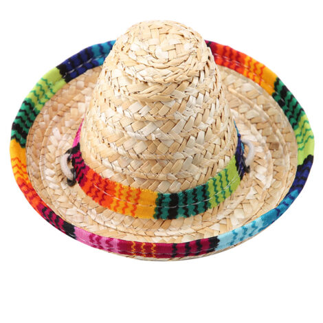 Mini-Sombrero-Partyhut für Hunde/Katzen, verstellbar mit Baumwollkordel für kleine Haustiere