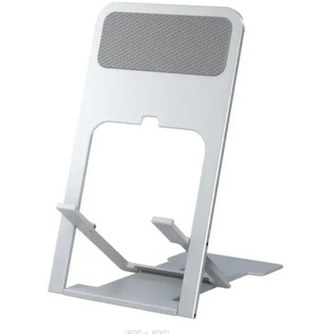Mini soporte plegable multiángulo de plástico hueco para teléfono móvil, tableta portátil para iPhone 12, 11, 8, 7 Pro, color plateado