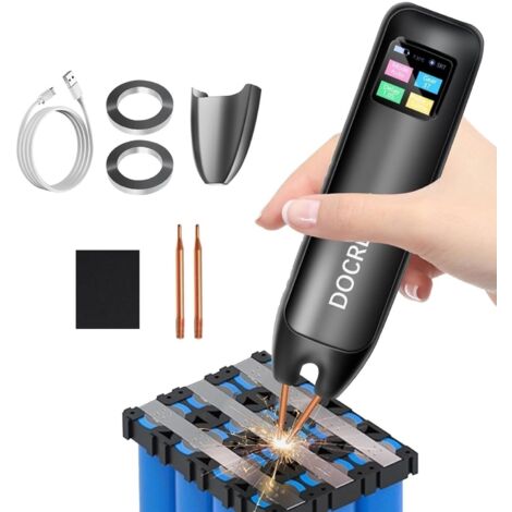 Mini Soudeuse par Points Portable avec Écran LCD Couleur - 99 Niveaux de Puissance - Soudage Batterie 18650/Nickel jusqu'à 0.25mm - Modes Auto/Manuel + Broches Incluses