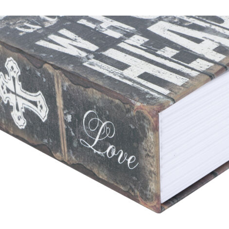 Mini-Spardose in Buchform – Sicherheitssafe für Zuhause und Büro, Material: strukturiertes Papier + Stahl, Maße: 18,2 x 11,8 x 5,7 cm, Schwarz