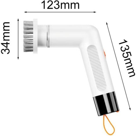 Mini spazzola elettrica per la pulizia, spazzola per la pulizia degli angoli di cucina e bagno, spazzola elettrica multifunzionale per la pulizia (nera)