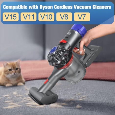 Mini spazzola motorizzata per materassi, tappezzeria e scale compatibile con Dyson V15 V11 V10 V8 V7, nichel