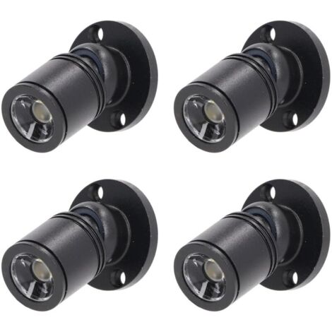 Mini Spot à LED Mini Spot Encastré Encastrable au Plafond 1W avec Pilote 100-265V AC pour Maison/Armoire à Vin/Armoire à Bijoux/Salon/Placard. 4pcs[Classe énergétique A+].3000K
