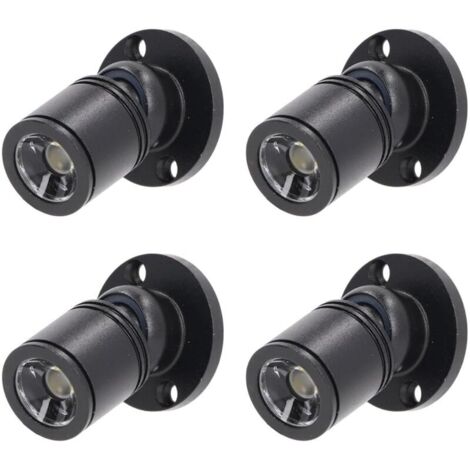 Mini Spot à LED Mini Spot Encastré Encastrable au Plafond 1W avec Pilote 100-265V AC pour Maison/Armoire à Vin/Armoire à Bijoux/Salon/Placard, 4pcs[Classe énergétique A+]，6000K