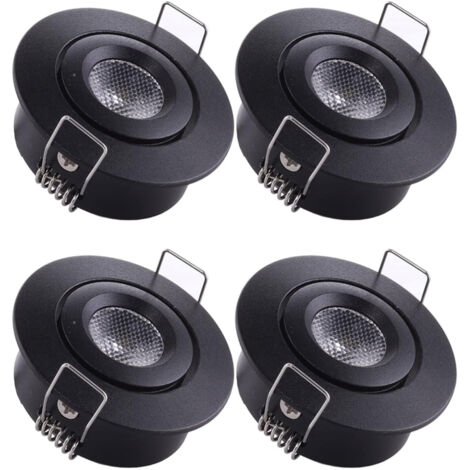Mini Spot Encastrable LED Plafond Spot encastré Lampe 1W Blanc Chaud 3000K pour Vitrine,Plafond,Cuisine,Placard,DIY éclairage etc