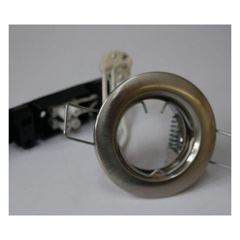 Mini-spot encastré alu brossé fixe Ø 56mm avec douille G4 sans alim 12V ni lampe MR11 Comores Trajectoire