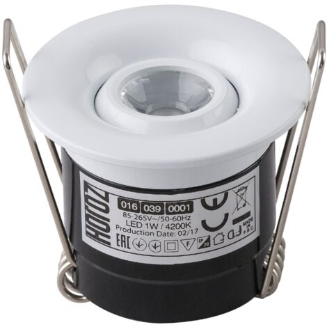 Mini spot LED 1W orientable rond blanc