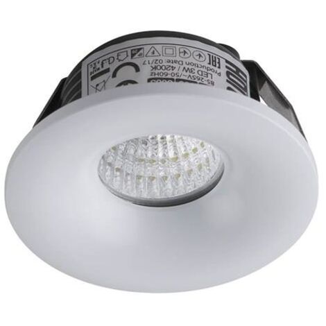 Mini spot LED 3W fixe rond Blanc - Blanc