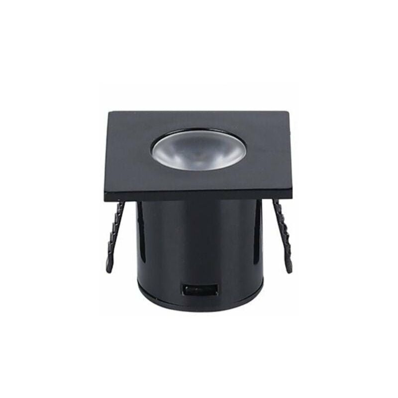 Mini Spot led Encastrable 1W 90° Carré - Blanc Chaud / Noir Silumen
