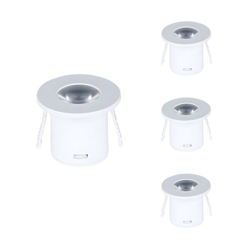 Mini Spot led Encastrable 1W 90° Rond Blanc (Pack de 4) - silamp