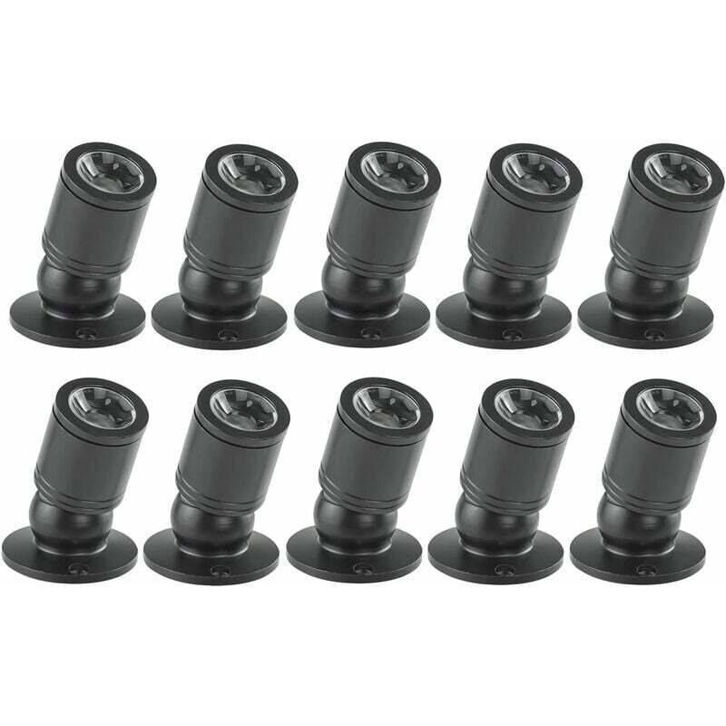 Mini Spot LED Encastrable Plafond 1W Pilote Intégré 100-265V AC Classe A+ 10pcs Noir Lumière Chaude