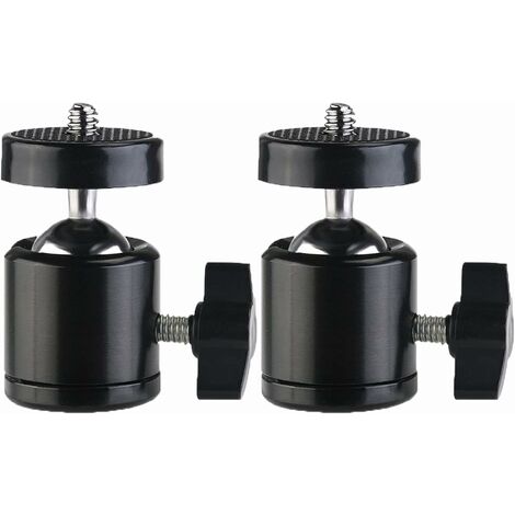 Mini Stativ Kugelkopf, 2 Stück Mini drehbarer Kugelkopf, Stativkopf, mit 1/4 Gewindeloch, geeignet für SLR Kameras, Camcorder, Lichtstative, Mopods, Stative (ir)