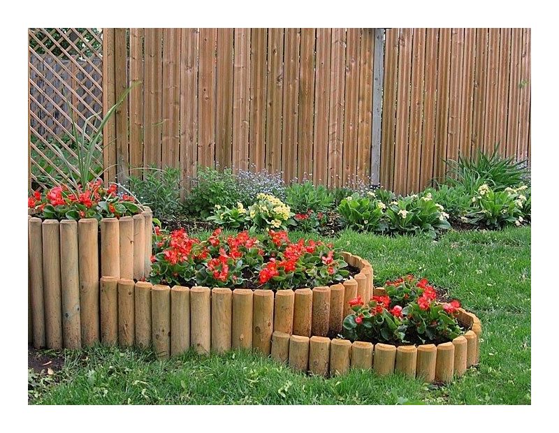 Bordure Per Aiuole In Legno.Bordura Per Aiuole Giardino Recinzione Steccato In Legno Impregnato Rollborder Staccionate