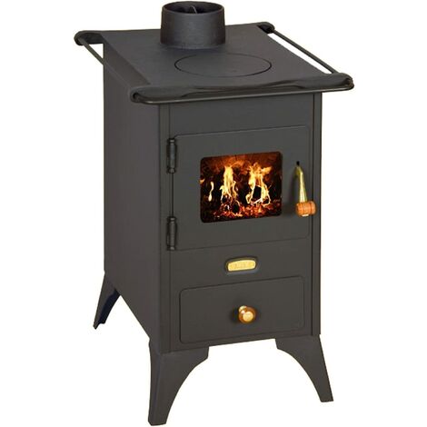 Mini stufa a legna. Potenza di riscaldamento 5 kW - black