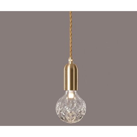 Mini Suspension en Verre Transparent Vintage Boule de Verre Soufflé Doré Lampe Suspendue de Plafond de Cuisine Ferme Moderne Petit Lustre Industriel