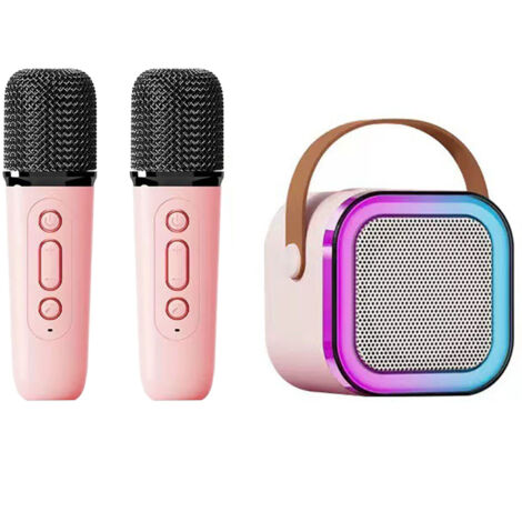 Machine Karaoké Portable LSMOEO Avec 2 Micros Sans Fil UHF - Bluetooth - Noir