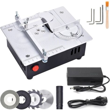 Mini Table Circular Saw, S3 Miniature Precision Electric Curve Table Saw Liftable Saw Blade with Adjustable Cutting Depth 16MM for DIY Woodworking Cutting