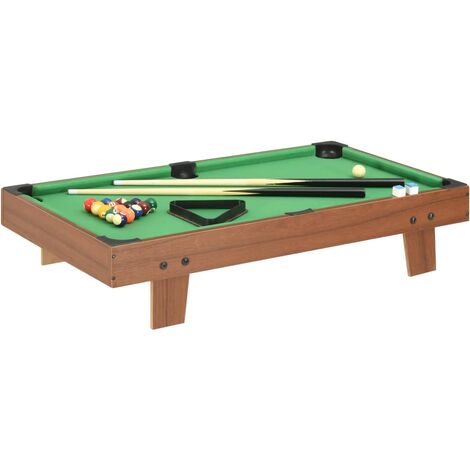 Mini table de billard 3 pieds 92x52x19 cm Marron et vert