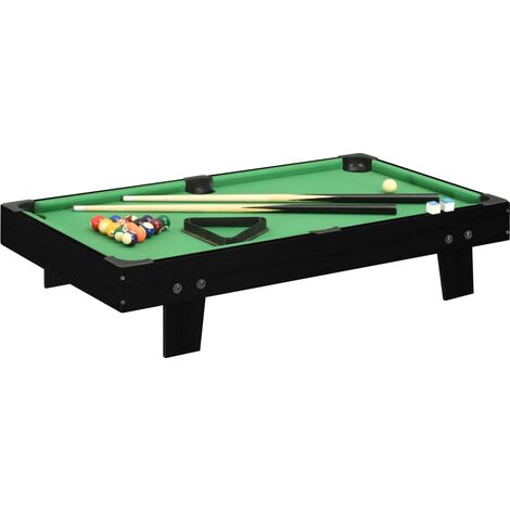 Mini table de billard 3 pieds 92x52x19 cm Noir et vert - Noir
