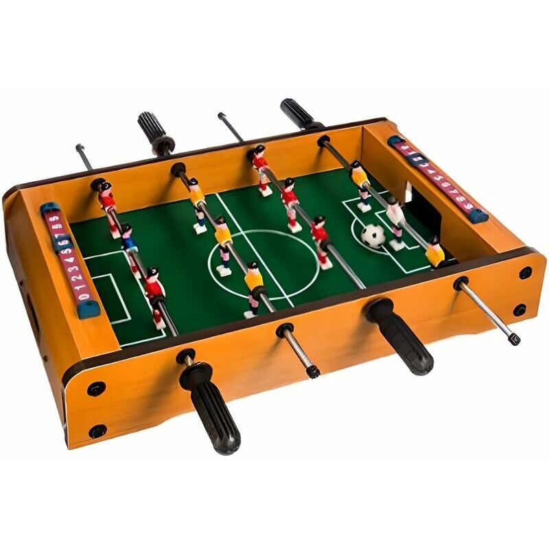 Mini table de footbal pour enfant en bois multicolore - longueur 51 x Profondeur 31 x Hauteur 10 cm Pegane