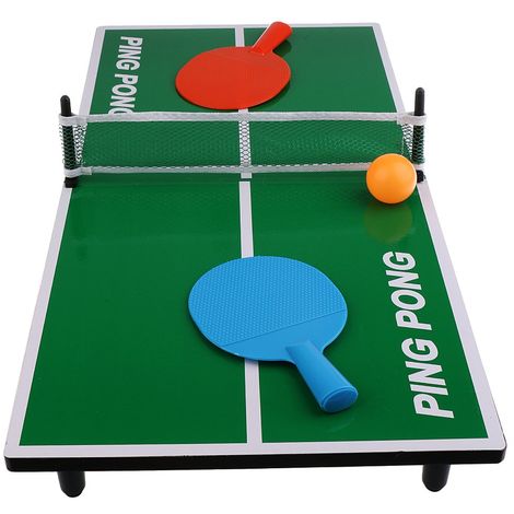 Midi table de ping-pong (150 x 67 x 71 cm) 3 pièces pour intérieur  extérieur inclus balles et 2 raquettes + filet, bleu