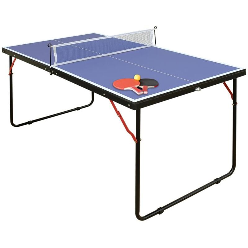 Vente-unique - Mini table de ping-pong avec raquettes, balles et filet - L137 x P76 x H67 cm - denis