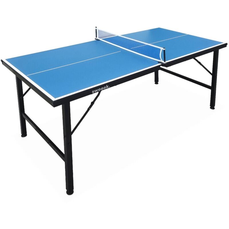 Mini table de ping pong pliable 150x75cm INDOOR bleue Mini table de ping pong pliable 150x75cm INDOOR bleue