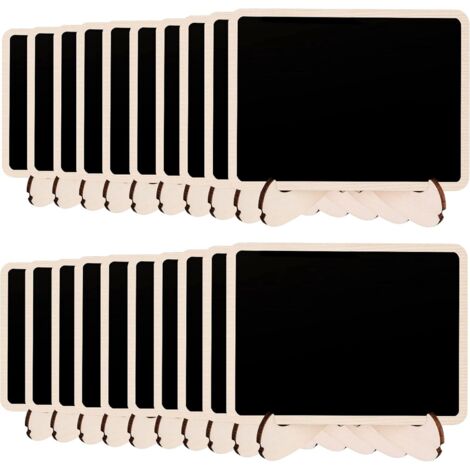 Mini tableaux noirs sur chevalets en bois, lot de 20, marque PWHJ