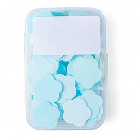 Mini tablettes de savon portables pour les mains - Feuilles de savon aper pour le voyage - Tablettes de lavage des mains solides quantitatives jetables pour la randonnée en plein air/hôtel/camping (lo