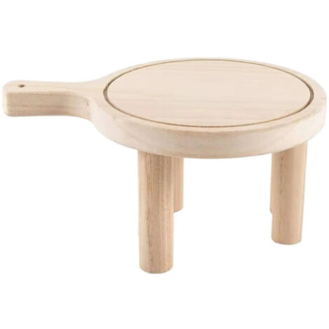 Mini tabouret en bois avec prsentoir 17 x 12 cm